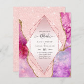 Nikah Trouwkaarten  AGATE GOUD GLITTER BUDGET (Voorkant / Achterkant)