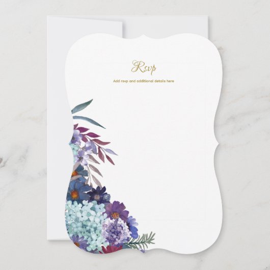 NIKAH Trouwuitnodiging - Walimah Paarse Bloemen Go Kaart (Achterkant)