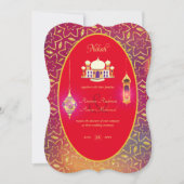 NIKAH - Uitnodiging tot Moskee Red Gold Wedding (Voorkant)