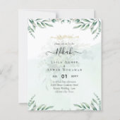 Nikah Walima GREENERY WEDDING INVITATION Islamic (Voorkant)