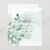 Nikah Walima GROENHOUT TROUWKAART Islamitisch (Voorkant / Achterkant)