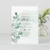 Nikah Walima GROENHOUT TROUWKAART Islamitisch Kaart (Staand voorkant)