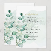 Nikah Walima GROENHOUT TROUWKAART Islamitisch Kaart (Voorkant / Achterkant)