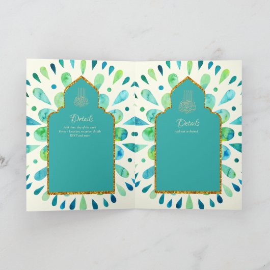 Nikah Walimah Wedding Invitation Programme RSVP Kaart (Binnen)