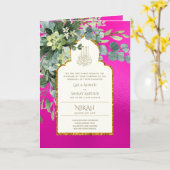 Nikah Walimah Wedding Invitation Programme RSVP Kaart (Gele Bloem)