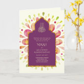 Nikah Walimah Wedding Invitation Programme RSVP Kaart (Gele Bloem)