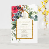 Nikah Walimah Wedding Invitation Programme RSVP Kaart (Gele Bloem)