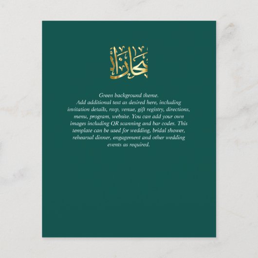 NIKAH - Weddenschapsbudget Agate Gold Blauwgroen F Flyer (Achterkant)