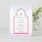 NIKAH Wedding Invite - Moskee Walimah Kaart (Staand voorkant)