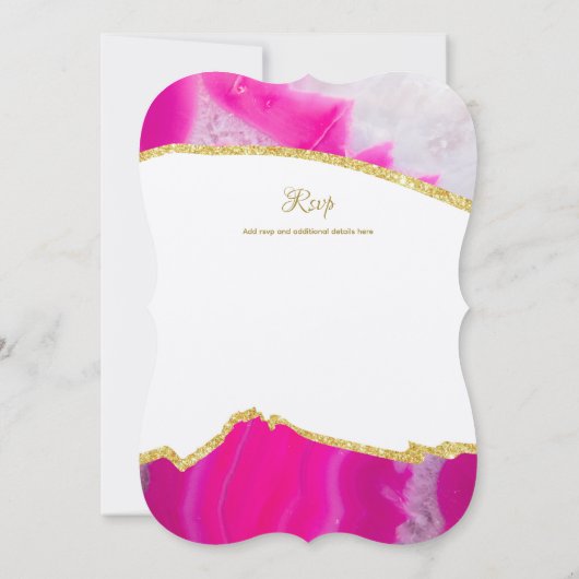 Nikah Wedding Invites - Agate Gold Islamic Walimah Kaart (Achterkant)