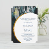 Nikah Wedding Invites | Islamic Walimah Modern Kaart (Staand voorkant)