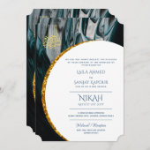 Nikah Wedding Invites | Islamic Walimah Modern Kaart (Voorkant / Achterkant)