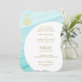 Nikah Wedding Invites | Islamic Walimah Modern Kaart (Staand voorkant)