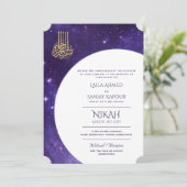 Nikah Wedding Invites | Islamic Walimah Modern Kaart (Staand voorkant)