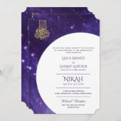 Nikah Wedding Invites | Islamic Walimah Modern Kaart (Voorkant / Achterkant)