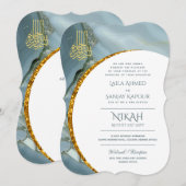 Nikah Wedding Invites | Islamic Walimah Modern Kaart (Voorkant / Achterkant)