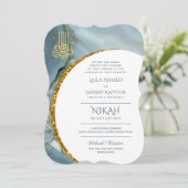 Nikah Wedding Invites | Islamic Walimah Modern Kaart (Staand voorkant)
