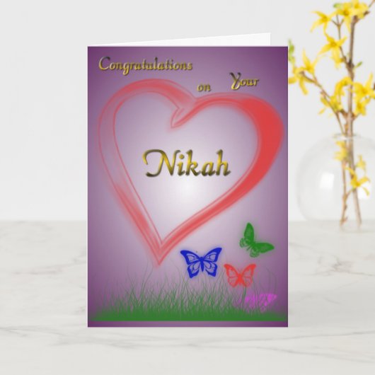 Nikah-Wedding Kaart (Gele Bloem)