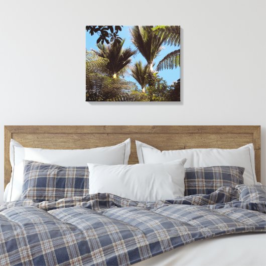 Nikau Palms Groeien in de Waitakere Ranges Canvas Afdruk (Insitu (Slaapkamer))