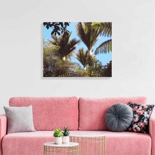 Nikau Palms Groeien in de Waitakere Ranges Canvas Afdruk (Insitu (Woonkamer))