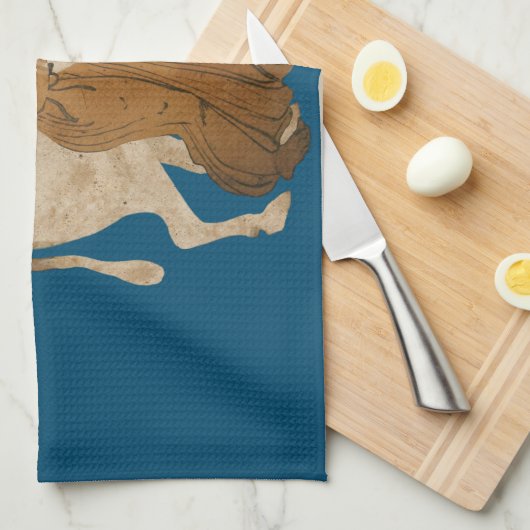 Nike en een stier theedoek (Quarter Fold)