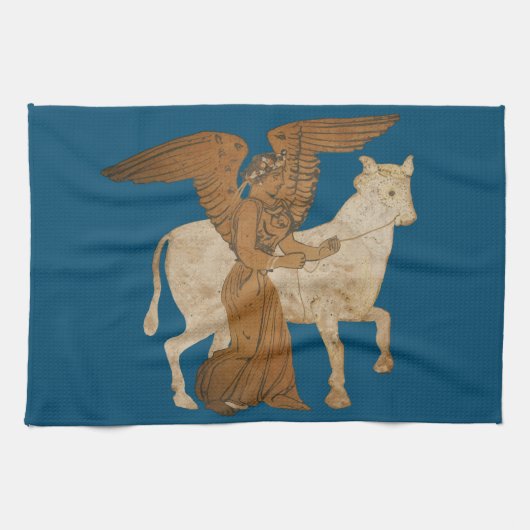 Nike en een stier theedoek (Horizontaal)