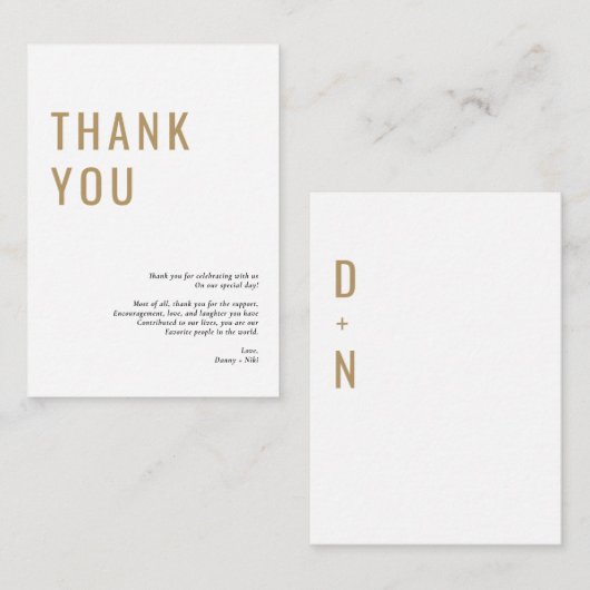 Niki eenvoudige minimalistische dank u behuizing K Informatiekaartje (Voorkant / Achterkant)