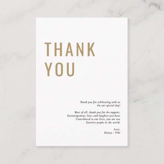 Niki eenvoudige minimalistische dank u behuizing K Informatiekaartje (Voorkant)