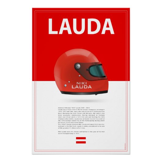 Niki Lauda Helmet Perfect Poster (Voorkant)