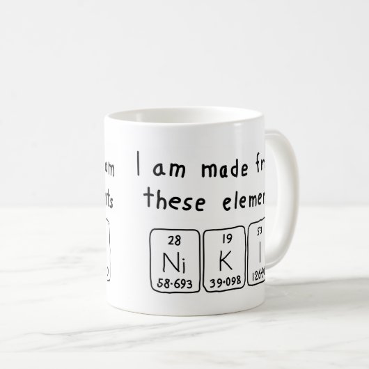 Niki periodieke mok naam tabel (Voorkant rechts)