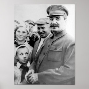 Nikita Khrushchev en Joseph Stalin Poster