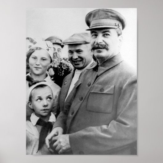 Nikita Khrushchev en Joseph Stalin Poster (Voorkant)