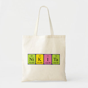 Nikita periodieke lijstnaam canvas tas