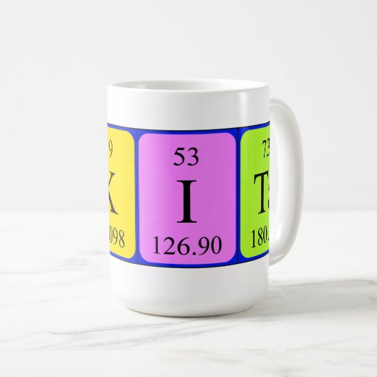 Nikita periodieke mok van de lijstnaam (Voorkant rechts)