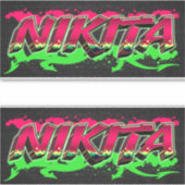 Nikita Vorname Name Graffiti Aufkleber Sticker (Voorkant)