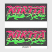 Nikita Vorname Name Graffiti Aufkleber Sticker (Vel)