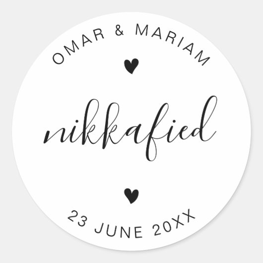 Nikkafied Elegant Quote met zwarte tekst Ronde Sticker (Voorkant)