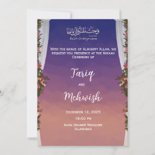 Nikkah Ceremonie Uitnodiging Kaart bruiloft Moslim