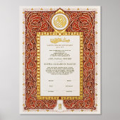 Nikkah Certificaat Islamitisch Huwelijk Moslim Folie Afdrukken (Voorkant)