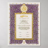 Nikkah Certificaat Islamitisch Huwelijk Moslim Paa Folie Afdrukken (Voorkant)