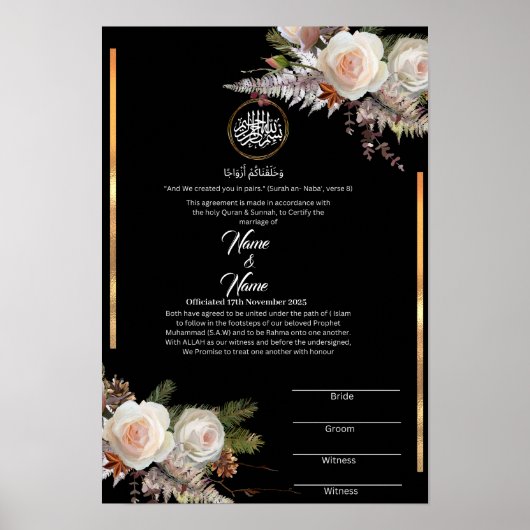 Nikkah-certificaat Poster (Voorkant)