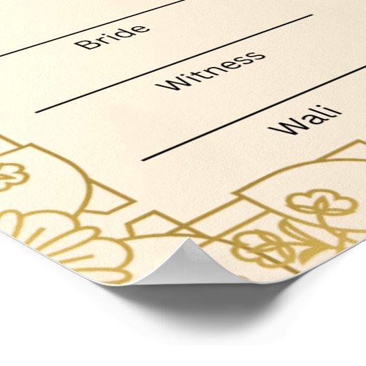 Nikkah-certificaat Poster (Hoek)