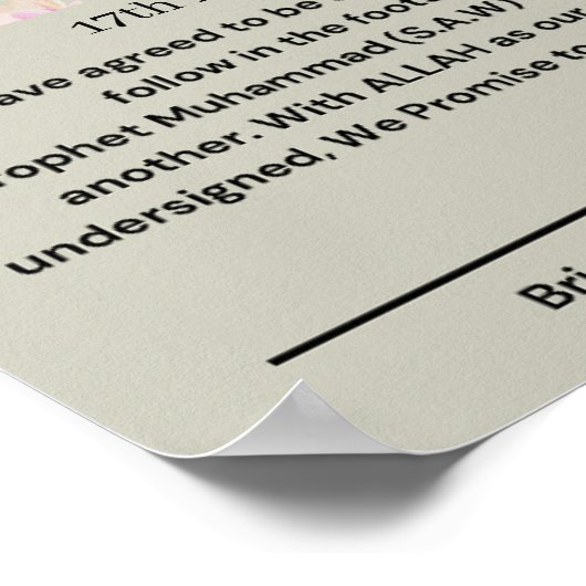 Nikkah-certificaat Poster (Hoek)