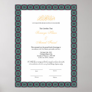 nikkah contract poster