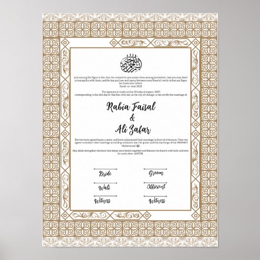 NIKKAH CONTRACT POSTER (Voorkant)