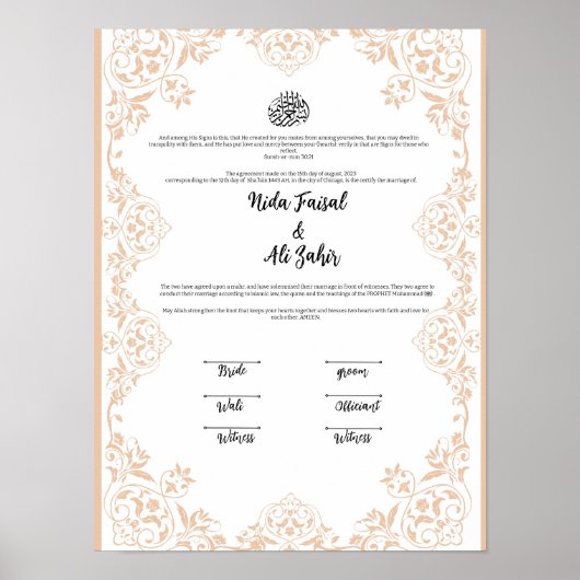 NIKKAH CONTRACT POSTER (Voorkant)