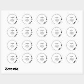 Nikkah Elegant Black & White Botanical Quote Ronde Sticker (Vel)