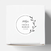 Nikkah Elegant Zwart Wit Botanische Huwelijksgunst Ronde Sticker