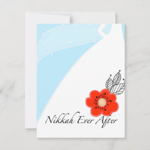 Nikkah Ever After Huwelijksuitnodigingskaart RSVP Kaartje