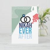 Nikkah Ever After Wedding Card Aankondiging (Staand voorkant)